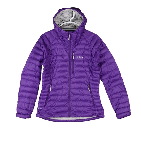 Rab Jackets & Blazers - RAB NIKWAX Microlight Down Puffer Alpine Hooded Jacket Coat Size M Purple